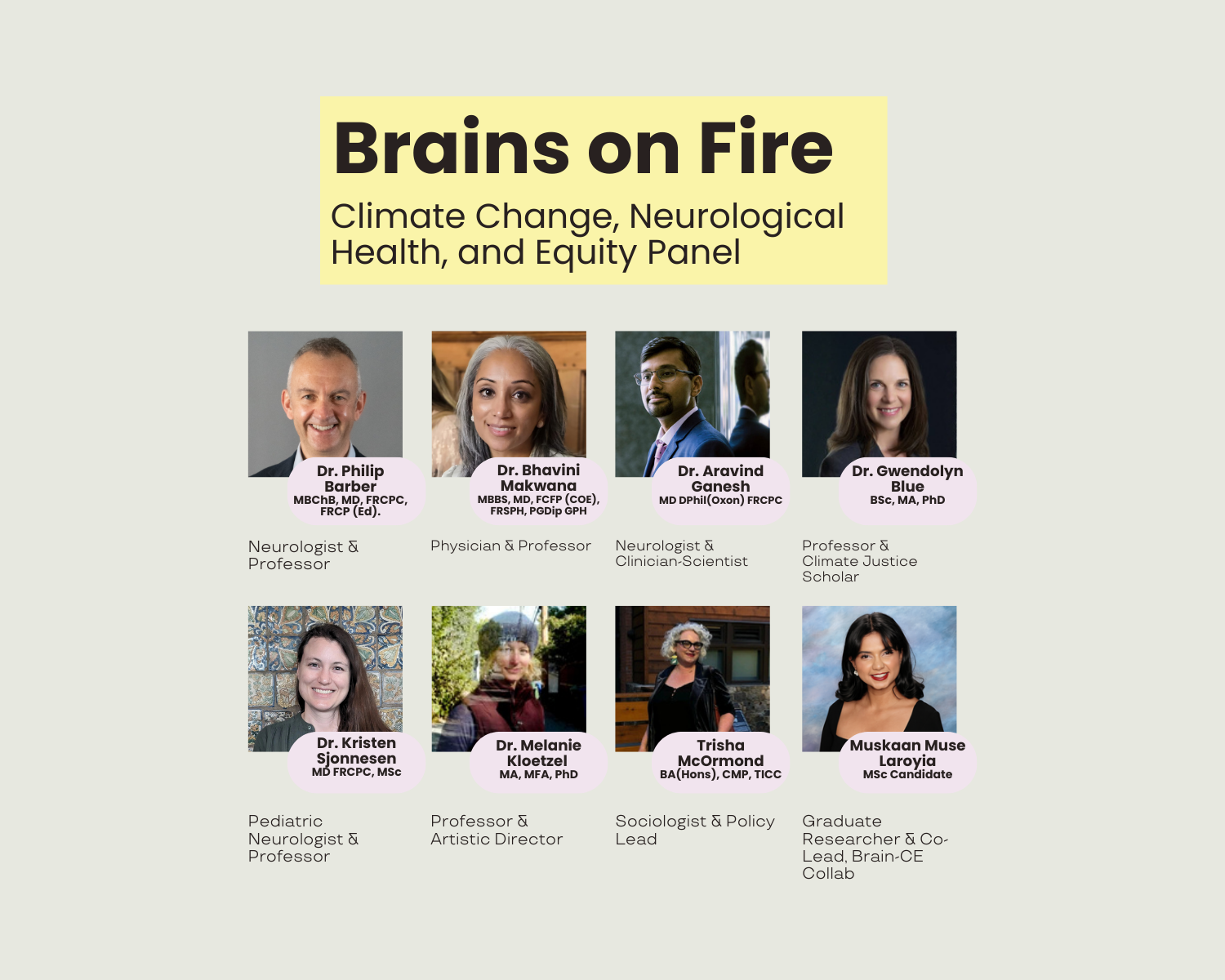 Brains on Fire: Climate Change, Neurological Health, and Equity Panelists
